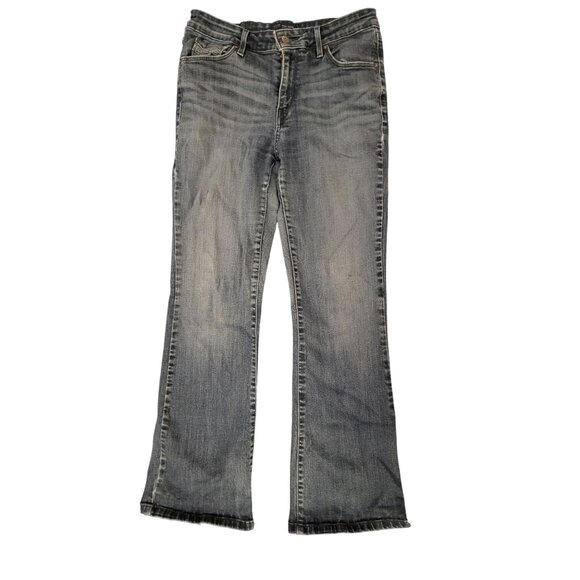 Levis Womens Bootcut Denim Jeans Size 5 Distressed Hem - Picture 1 of 9